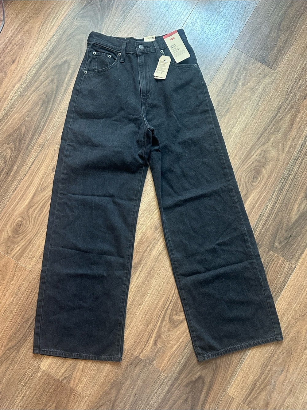 Levi's Women's Black Cinch Baggy Wide Leg Jeans